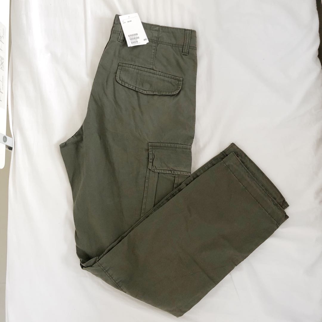 Cargo pants H&M HM hnm celana panjang kargo khaki green size 30 not