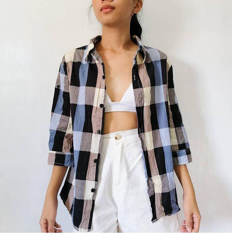 Checkered polo outlet for ladies