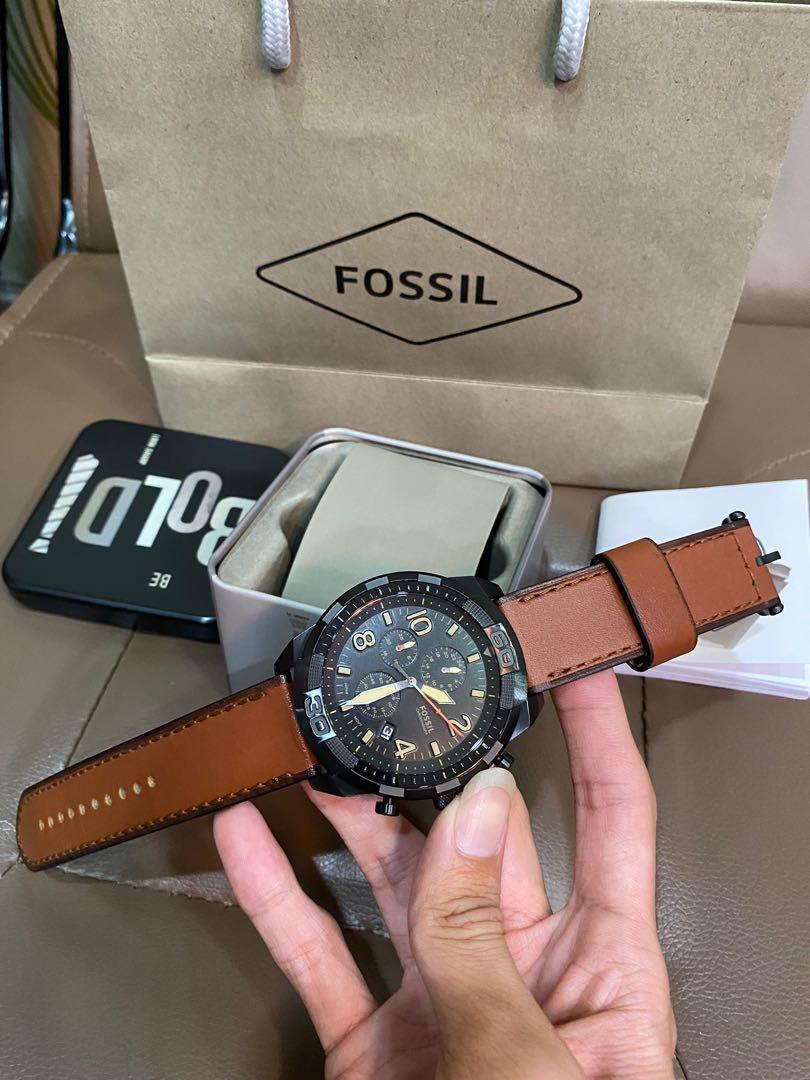 Brown Crocodile Leather Chronograph 