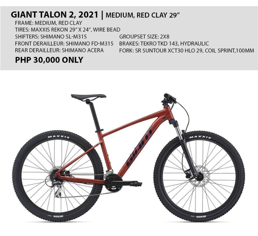 Giant talon 2 2021 Medium Red Clay 29 Sports Equipment