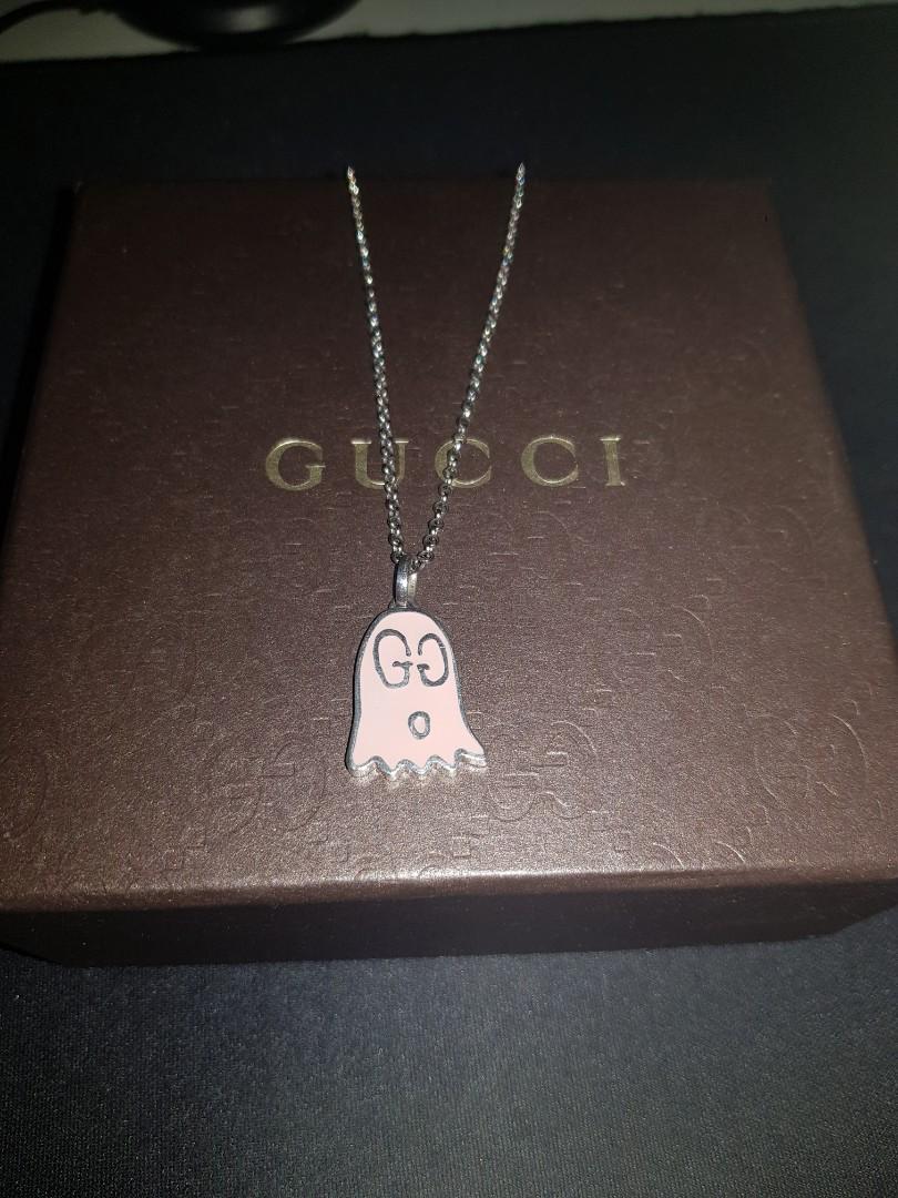 Gucci Ghost Pink Enamel Necklace, Women 