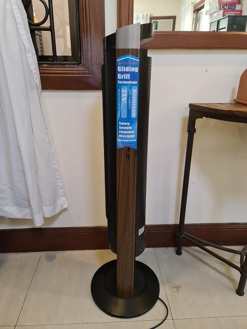 Hanabishi Tower Fan Black & Brown, Furniture & Home Living, Lighting