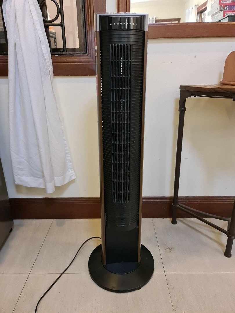Hanabishi Tower Fan Black & Brown, Furniture & Home Living, Lighting