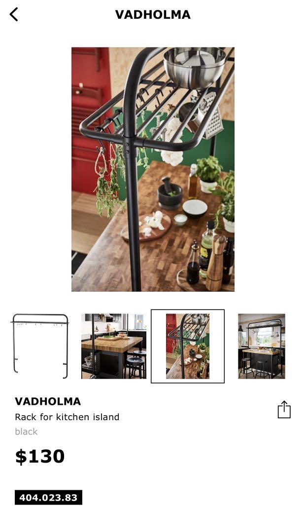 IKEA Kitchen Island VADHOLMA Kitchen island + rack (assembled