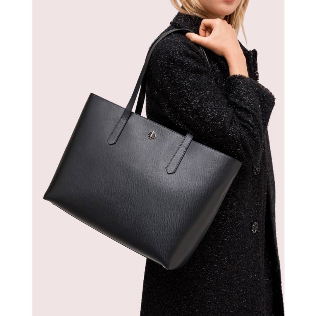 Kate Spade Black Leather Tote Bag, Women's Fashion, Bags & Wallets, Tote  Bags on Carousell