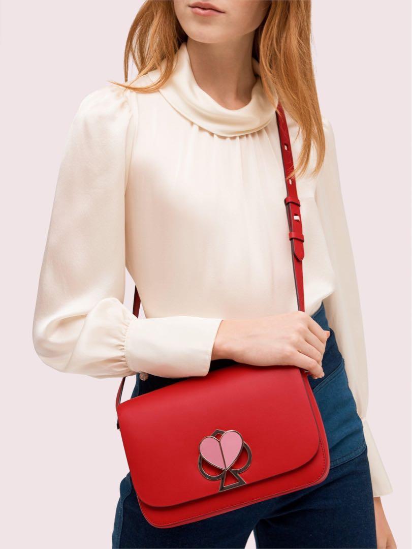 Kate Spade Nicola Twistlock Medium Shoulder Bag in Red, Women's