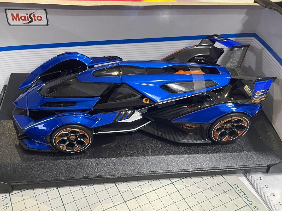 Voiture Miniature LMF Lamborghini V12 Vision GT - 1/64 - Bleu - Boîte Non Ouverte
