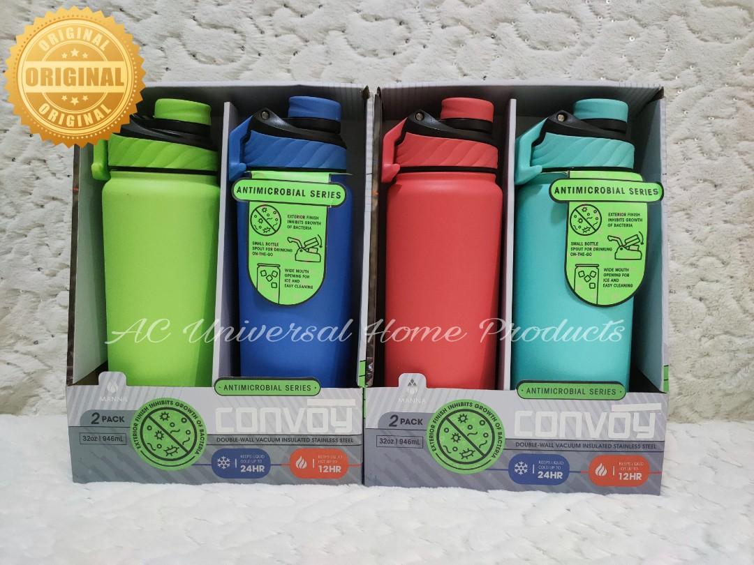 Manna Double-Wall Vacuum Insulated Stainless Steel Convoy 32oz Water Bottles  2pc 