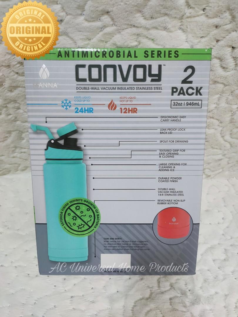 Manna Double-Wall Vacuum Insulated Stainless Steel Convoy 32oz Water  Bottles 2pc