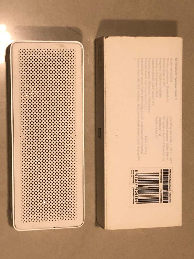 Mi Bluetooth Speaker Basic 2 (Category: Soundbars, Speakers & Amplifiers) located in Subang Jaya. Submitted by eowlers (Listing ID 1097776779, Image 2). Description: Model Number xmyx03ym Model Name Basic2 Bluetooth Yes Memory Card Slot No Configuration Stereo Power Source USB Chargeable Power Output (RMS) 5 W Impedance 3 Color White Configuration Stereo Channel Bluetooth Version v4.2 Working Range 10m Frequency Range 2402MHz—2480MHz Frequency Re