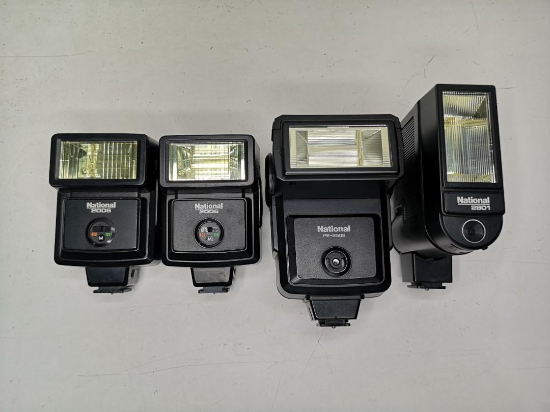 National Vintage Camera Flash (Category: Cameras) located in Talisay. Submitted by kim_rey (Listing ID 1097580872, Image 1). Description: Selling each at 1,000 Take all for 3,500 📸National 2006 📸National 2006 📸National PE-250S 📸National 2801 All are working and good condition.