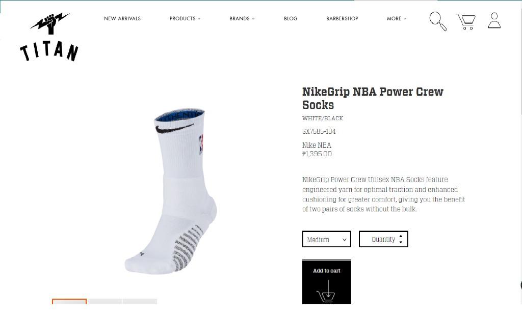 Nikegrip power crew hot sale