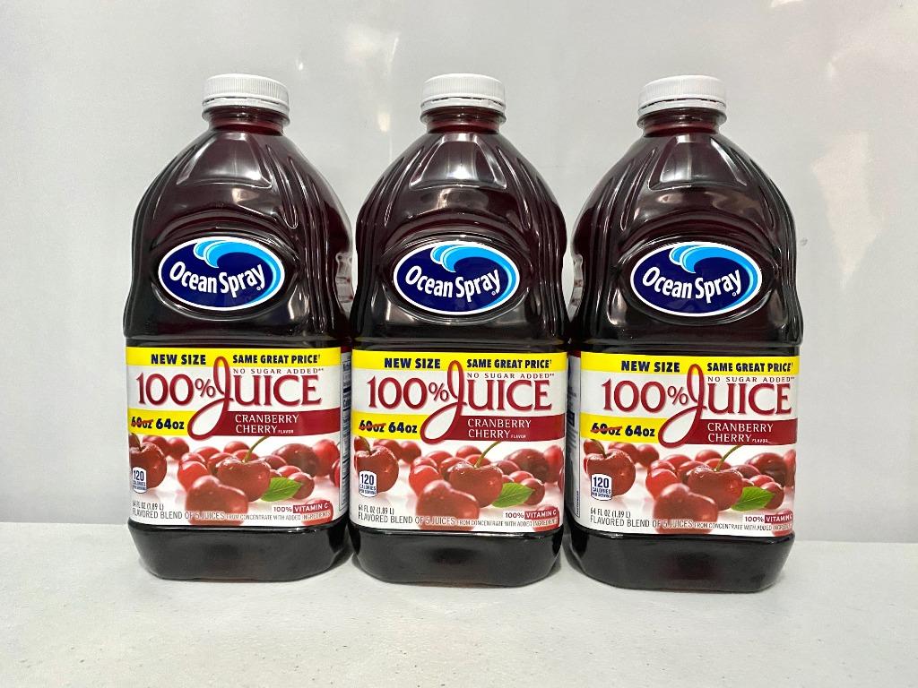 Ocean Spray 100 Juice Cranberry Cherry 64 oz Food Drinks