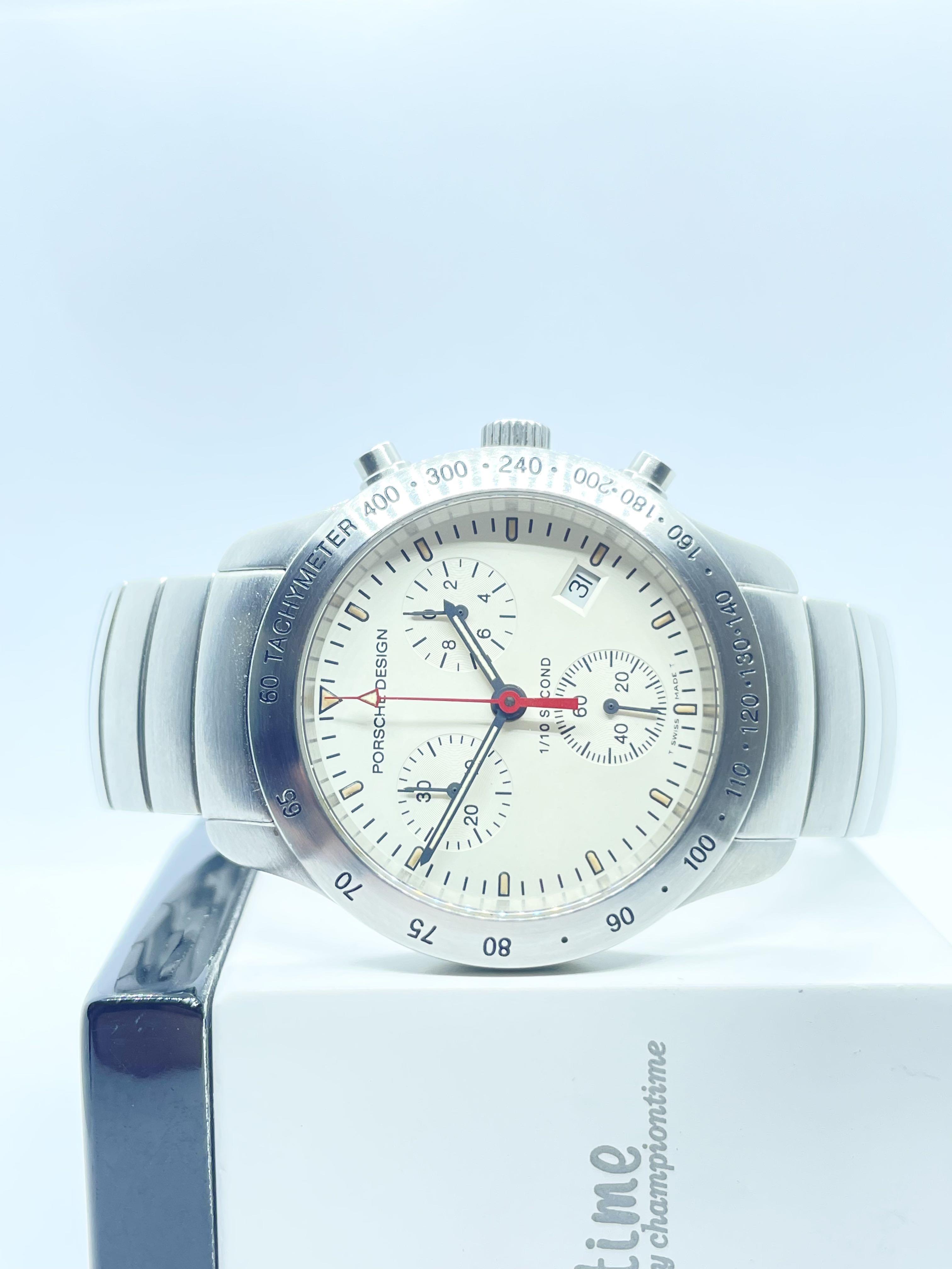 Pre Owned Porsche Design Chronograph 542.6600.41 Ivory Dial Quartz Steel Casing Bracelet Luxury Watches on Carousell