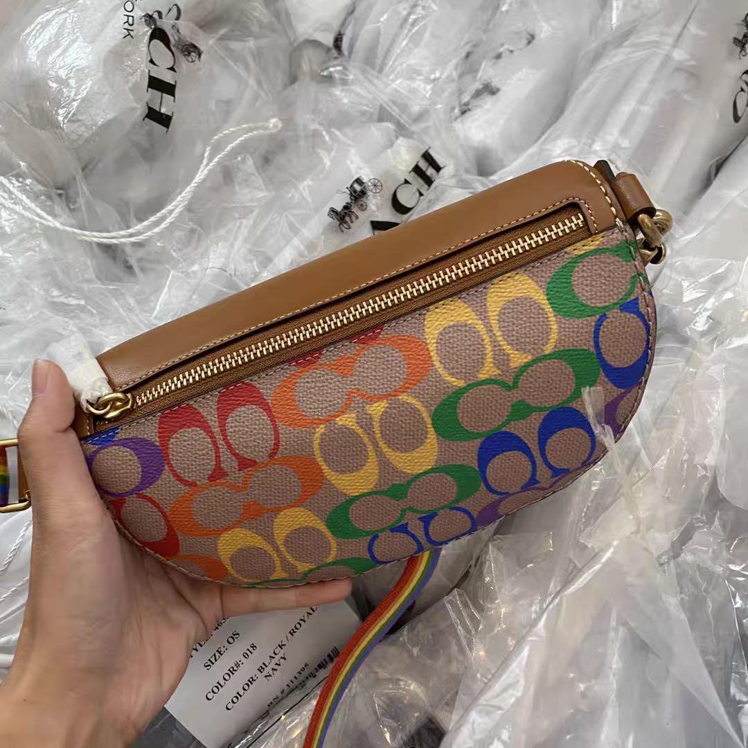 Bethany belt bag in rainbow signature canvas clearance