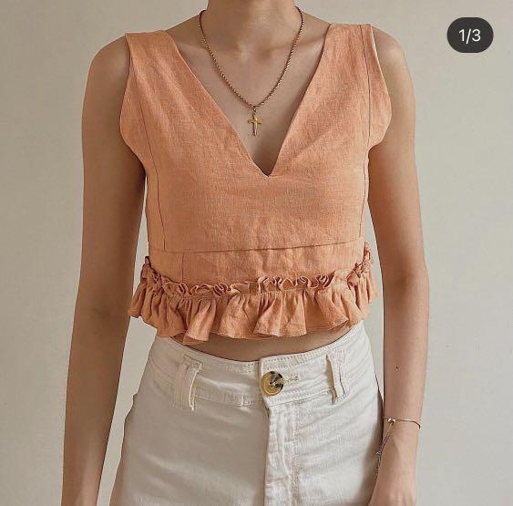 Shop Rework Top (Category: Sleeveless) located in Paranaque City. Submitted by declutter0921 (Listing ID 1097607334, Image 1). Description: - just got it today but doesn’t fit me - from @shoprework ig shop - selling it at the price i got it - good for small bust/ no boobs - super cute wish i could keep it ☹️ .