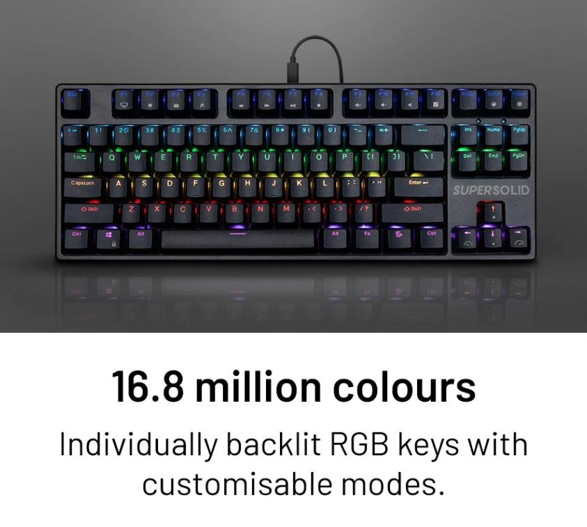 SUPERSOLID Mechanical Keyboard TKL | Kailh BOX Brown Tactile Switches ...
