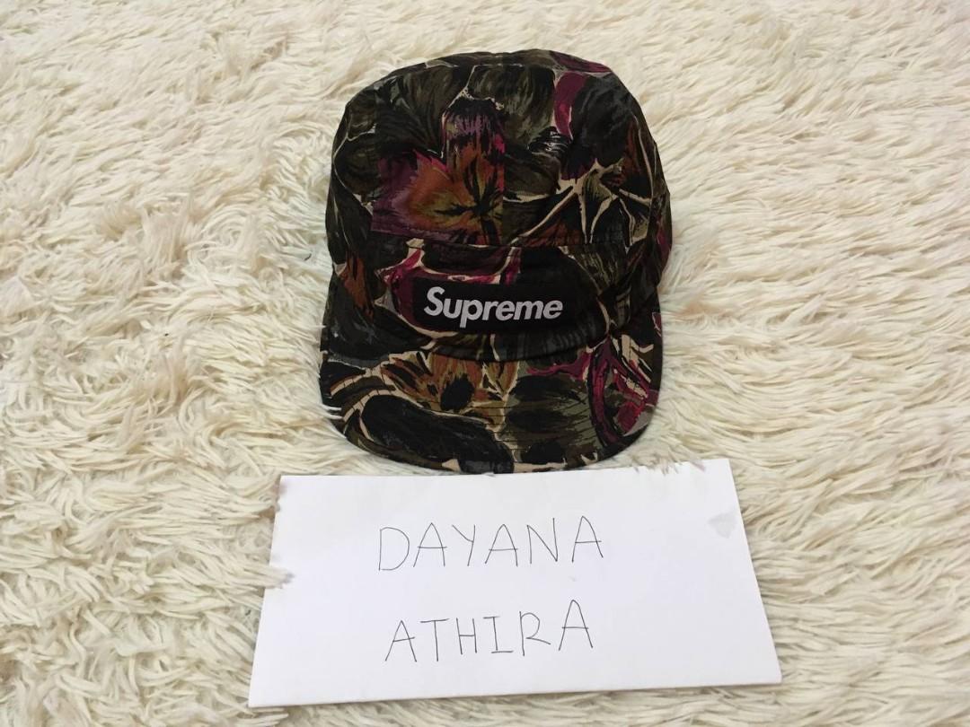 supreme painted floral camp cap
