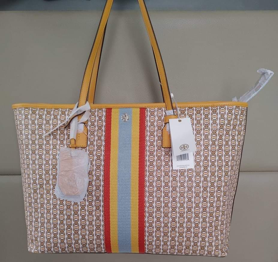Tory Burch Gemini Link Canvas Top Zip Tote Daylily, Women's Fashion, Bags &  Wallets, Tote Bags on Carousell