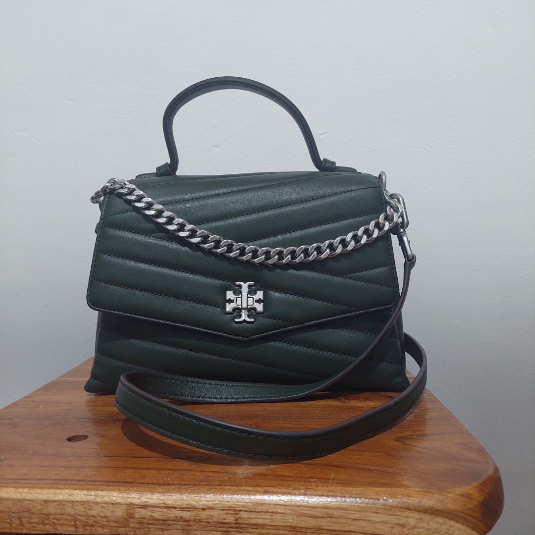 Tory Burch Kira Chevron Top Handle Satchel, Barang Mewah, Tas & Dompet