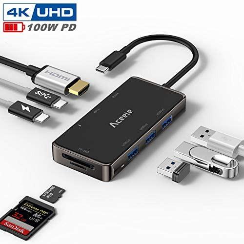 Aceele USB C Hub with 4K@60Hz HDMI, 1 USB USB 3.0 Data Ports,2 USB 2.0 Data  Ports, Type-C Power Delivery Port., 5 in 1 USB C to HDMI Hub Dongle  Compatible for