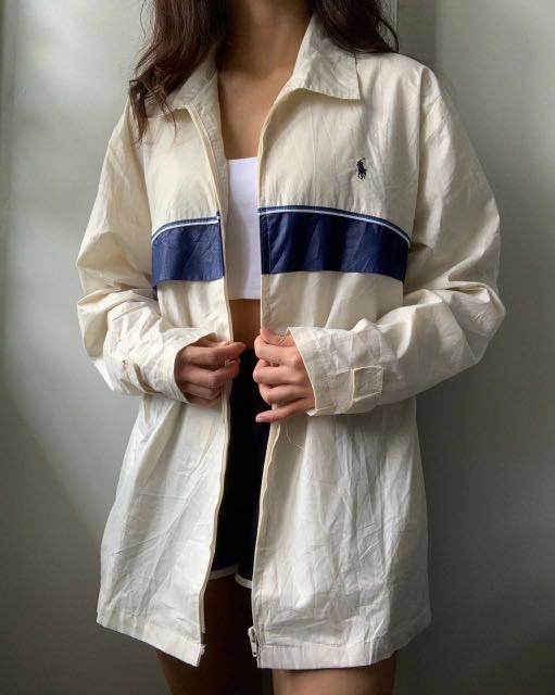 Ralph Lauren POLO by Ralph Lauren windbreaker, men's size L polyester blue type Vintage Second Hand