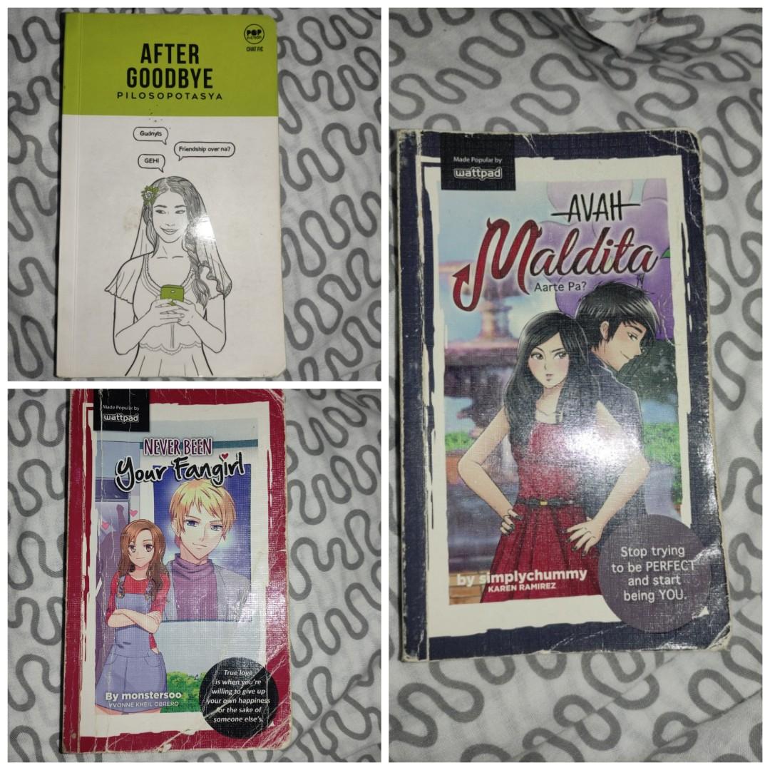 Wattpad Fiction Books (Category: Storybooks) located in Angono. Submitted by pix_luna (Listing ID 1097683232, Image 1). Description: 🔺PLEASE READ🔺 After Goodbye - 120 Never Been your Fangirl - 85 Avah Maldita- 85 🔺 ALL BOOKS IS WITH BOOKMARKS 🔺 PLEASE DM ME FOR MORE PICTURES.