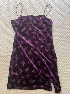 Zaful xl dress velvet with butterflies