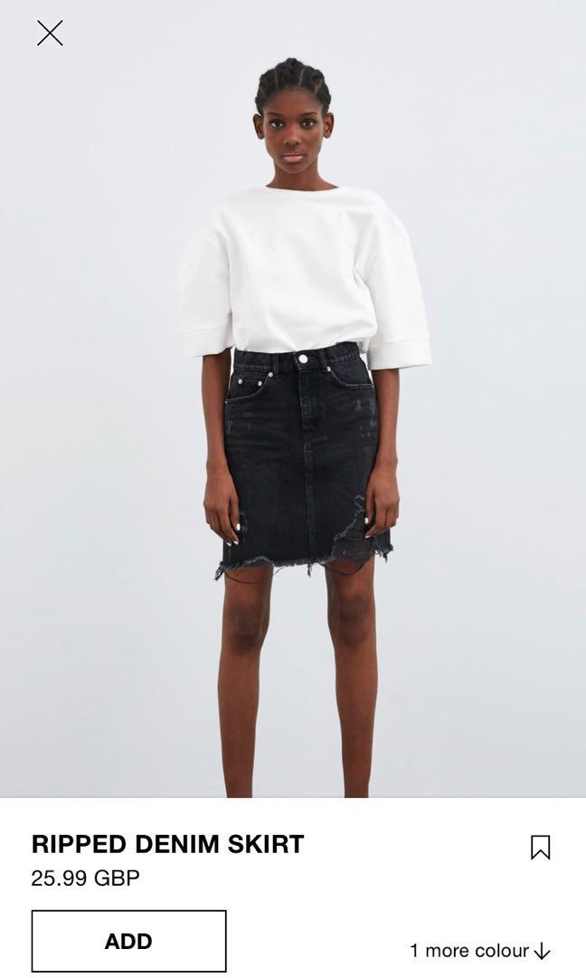 Zara ripped denim skirt Women s Fashion Bottoms Skirts on Carousell
