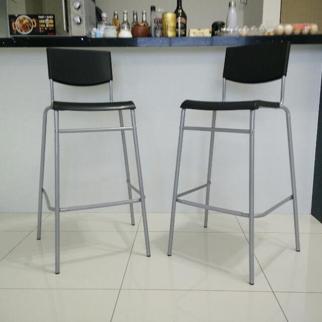 2 X Ikea Stig Bar Stool High Chair With, Comfortable Adjustable Counter Stool Ikea