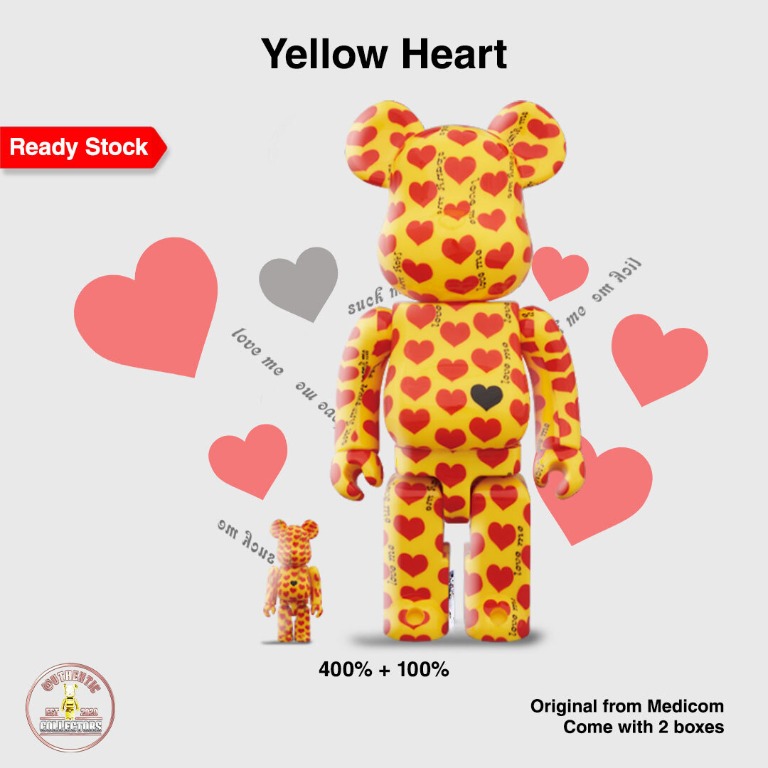 ベアブリック Yellow Heart 100% & 400％ - その他