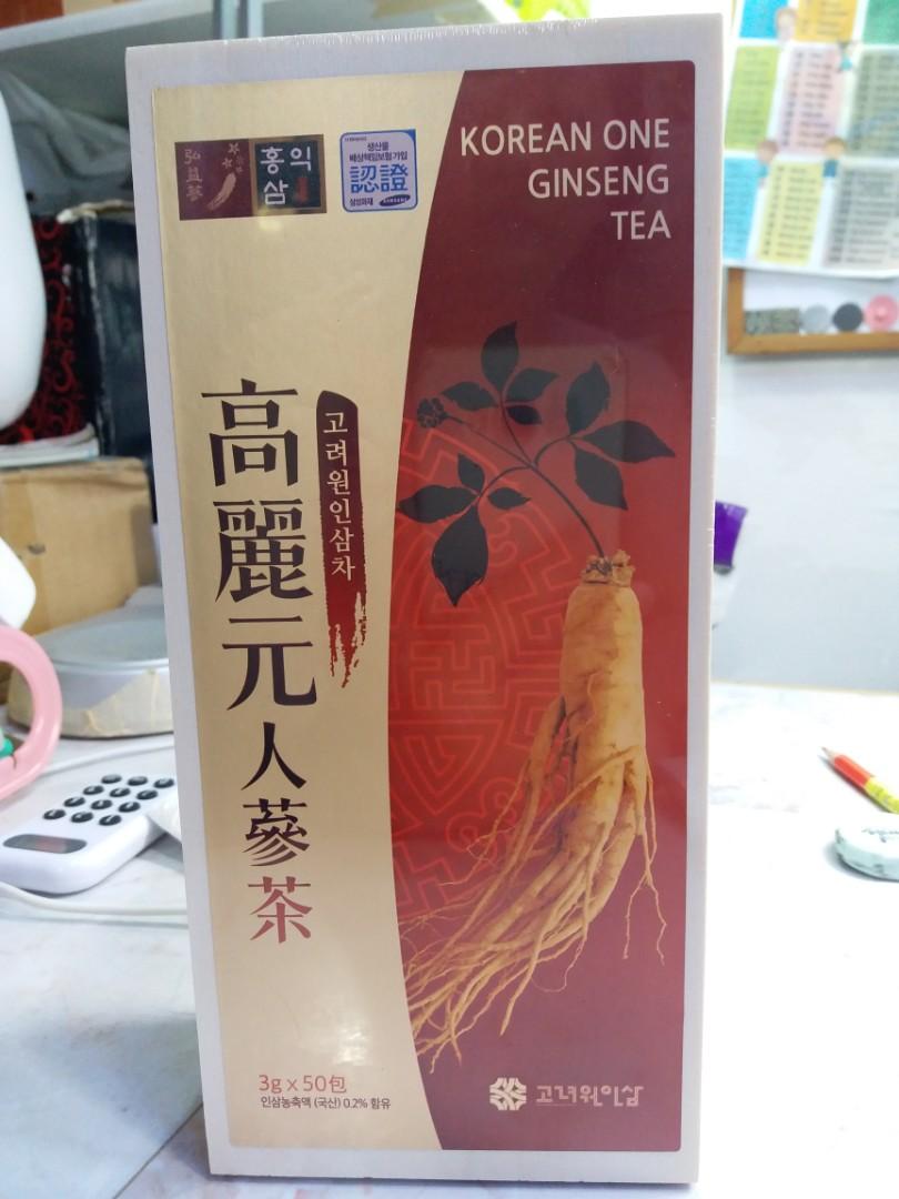 高麗元人蔘茶(50包木盒裝), 嘢食 嘢飲, 飲料- Carousell