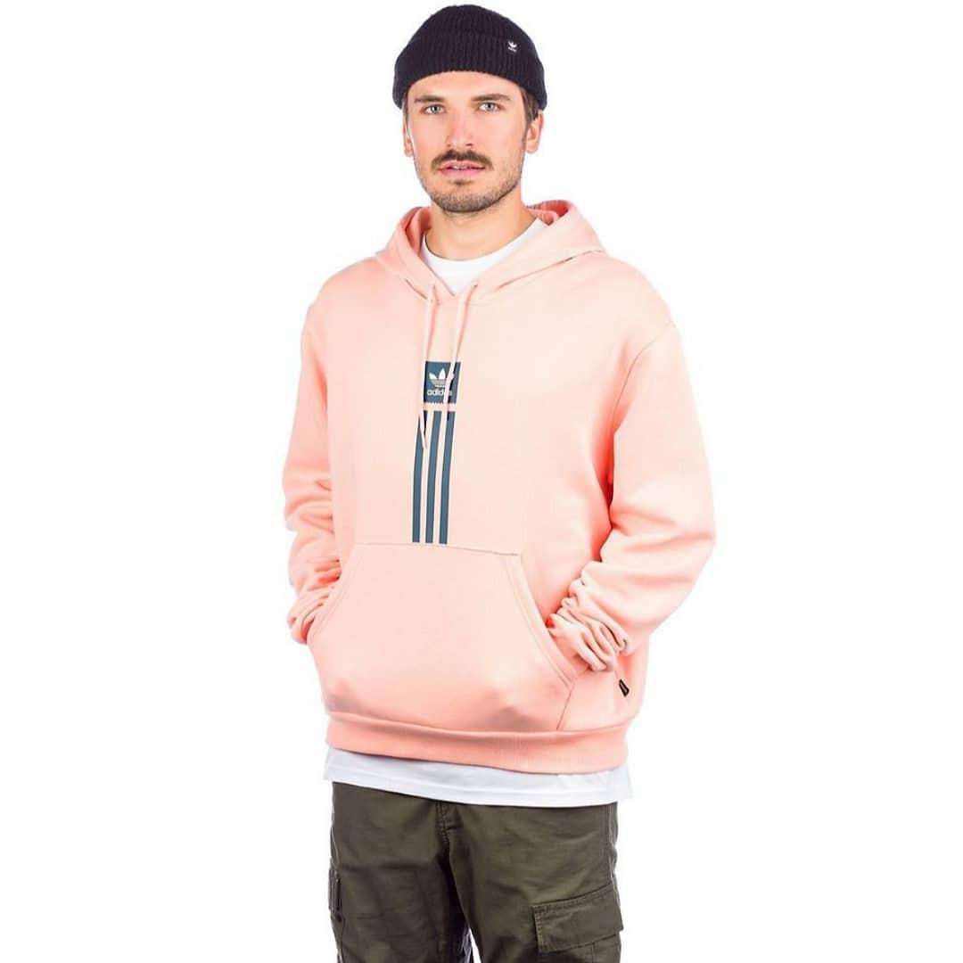 Adidas Solid Pillar Hoodie Fesyen Pria Pakaian Baju Luaran di