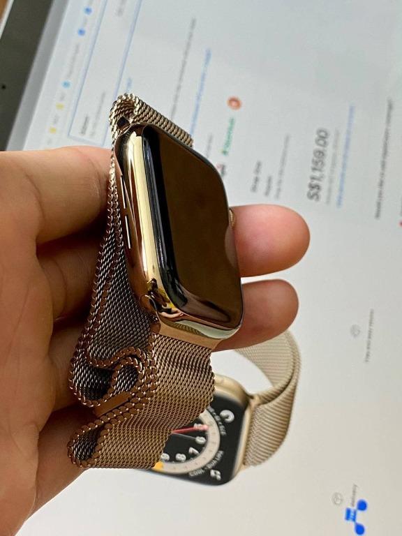 Apple watch stainless steel gold series 6 hotsell