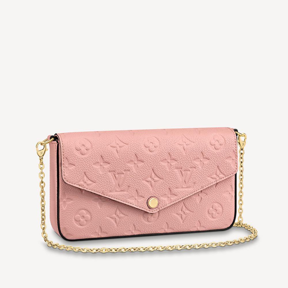 Louis Vuitton Felicie Pochette Monogram Empreinte Embossed Supple Grained  Cowhide Leather Pink M81759