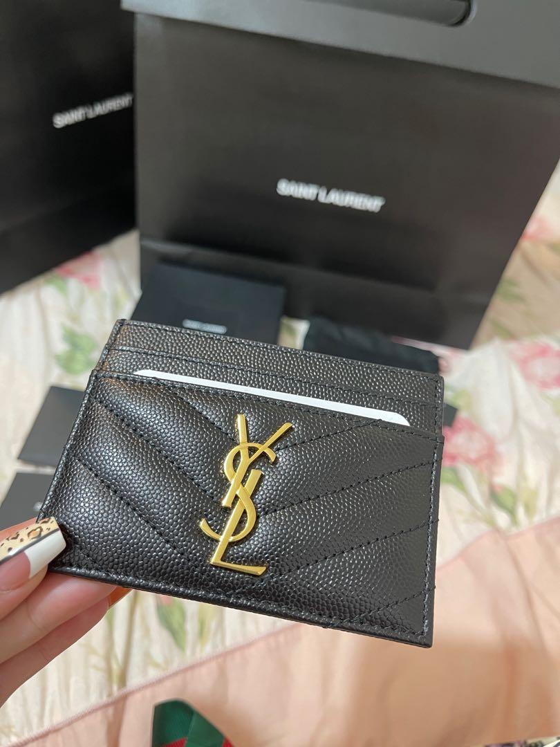 Authentic YSL Card Holder Gold Hardware ❤️, Luxury, Bags