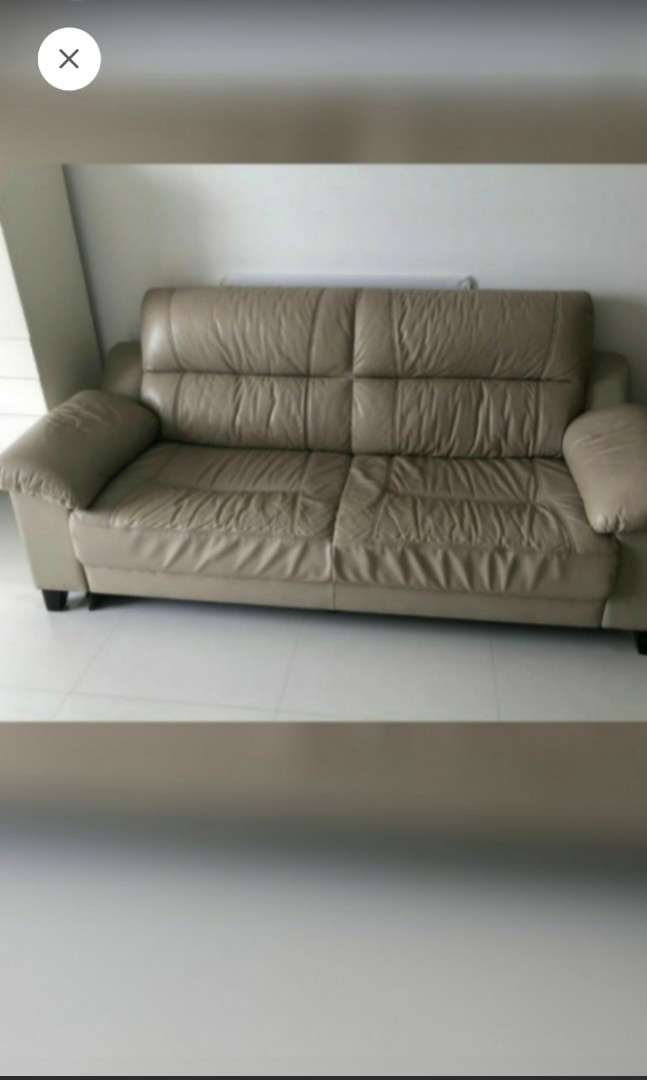 Beige Leather Sofa 3 Seater, Beige Leather Sofa Bed