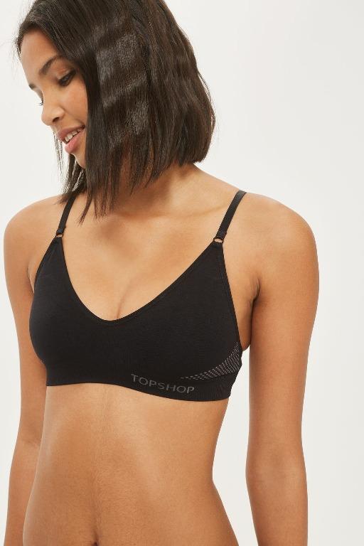 BNWOT Topshop Sporty Banded Bra BLACK Women s Fashion New