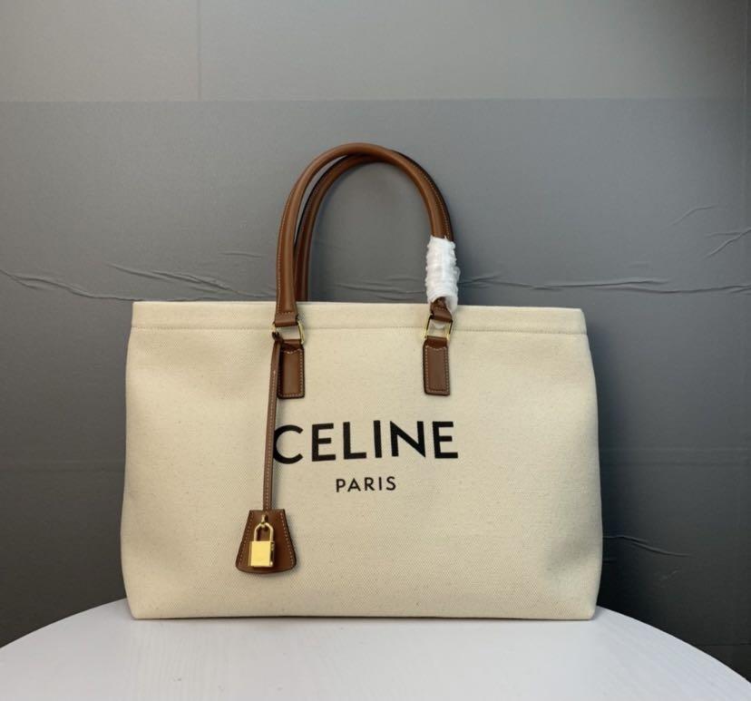 Horizontal pouch in Triomphe canvas with celine print