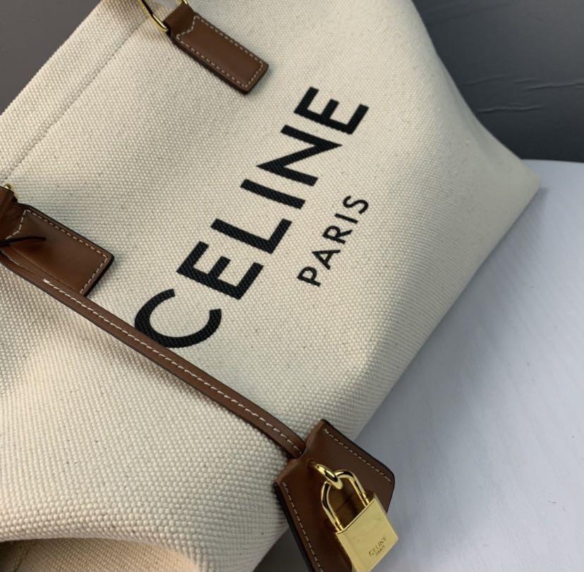 Horizontal pouch in Triomphe canvas with celine print