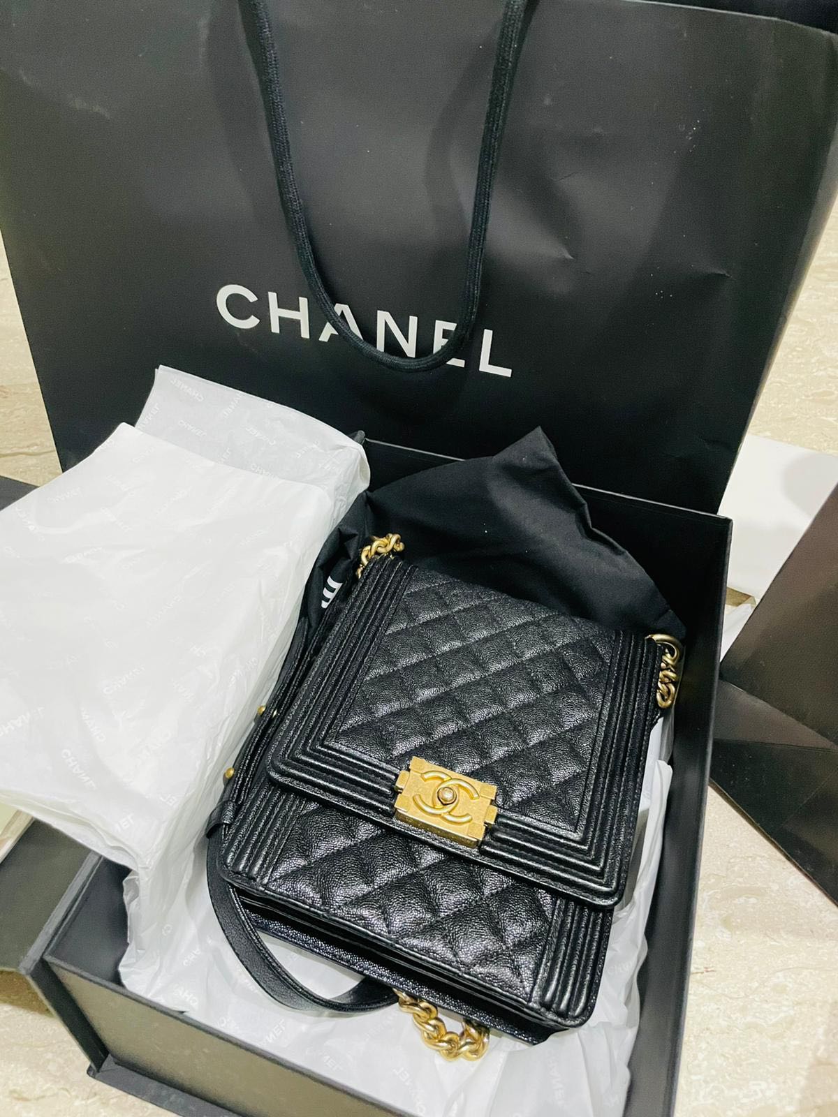 Chanel Vertical cross body boy bag Women s Fashion Bags