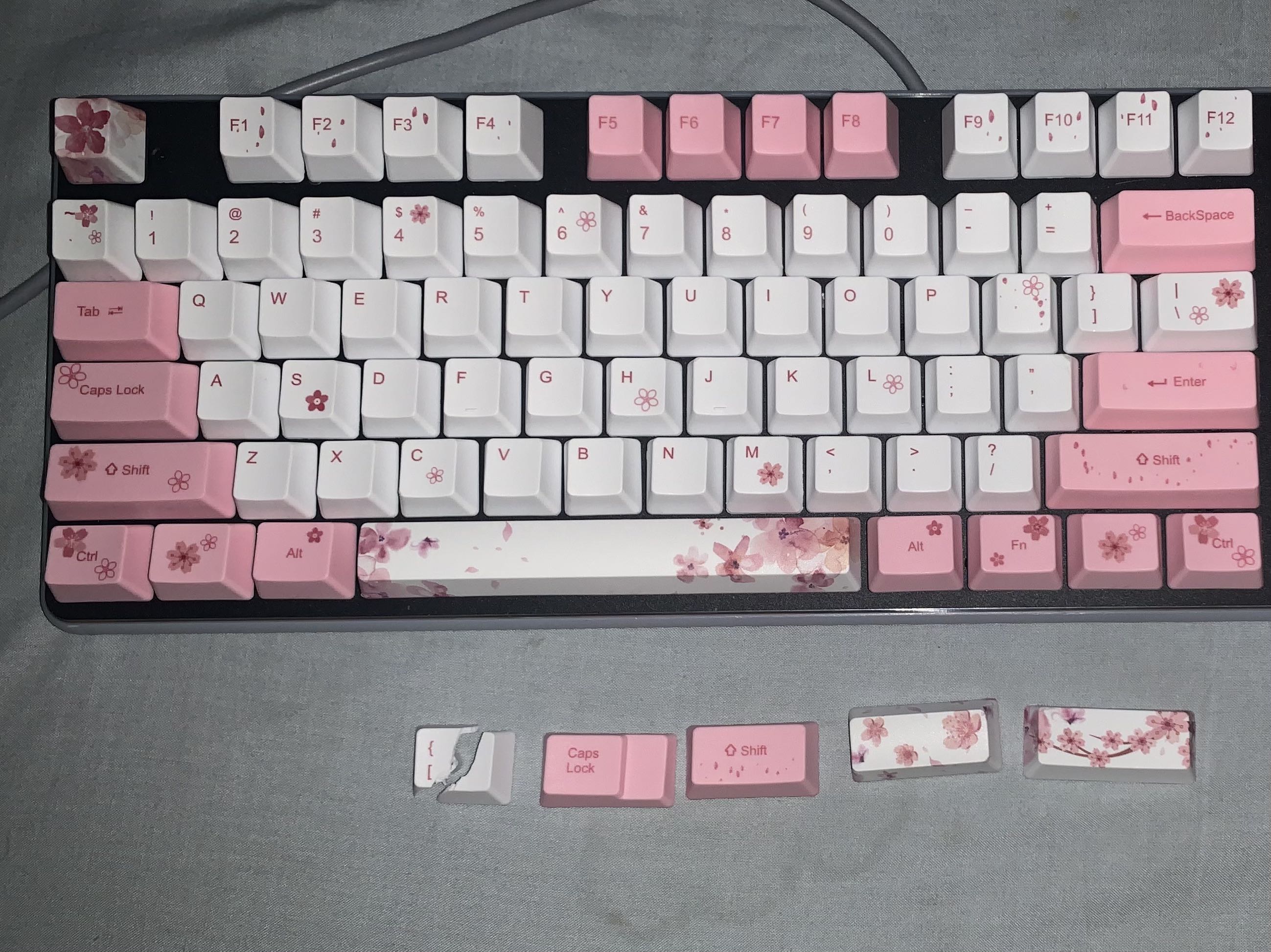 Cherry Blossom Keycaps, Computers & Tech, Parts & Accessories, Computer Keyboard on Carousell