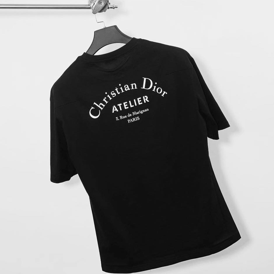 CHRISTIAN DIOR ATELIER TShirt Relaxed Fit Black Cotton Jersey  DIOR US