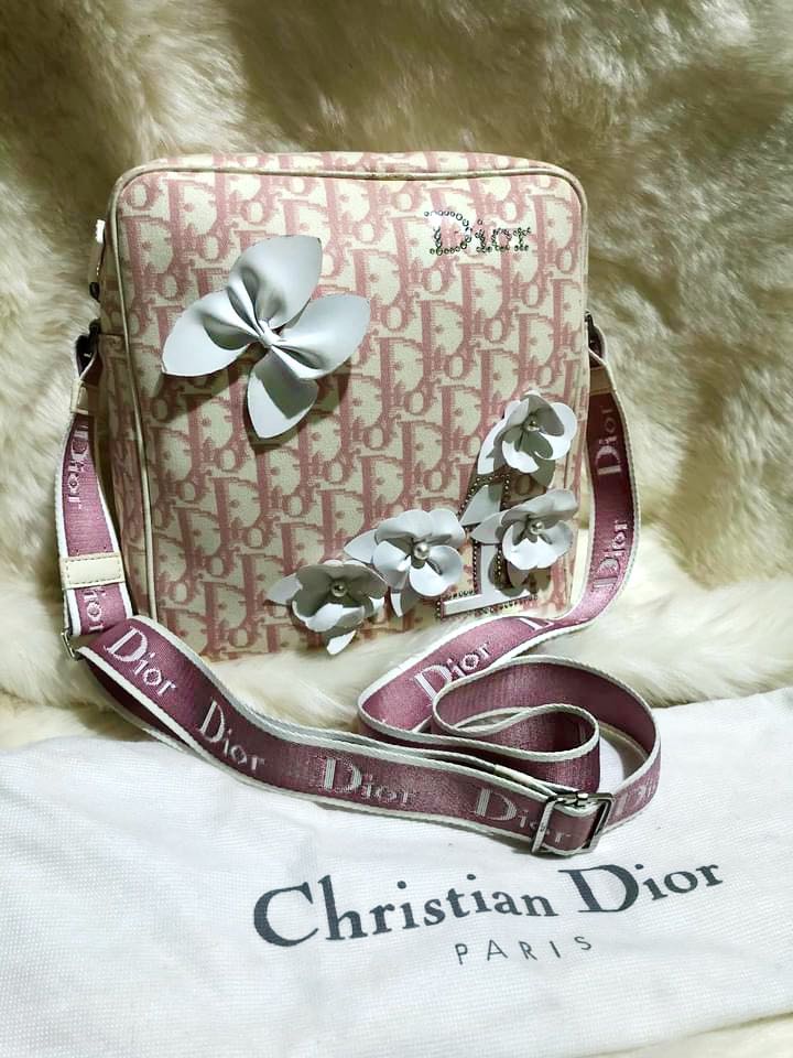 CHRISTIAN DIOR Pink Logo Monogram No 1 Oblique Crossover 