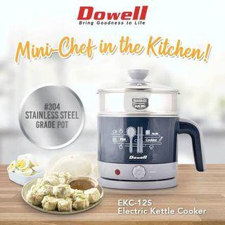 DOWELL MINI-CHEF ELECTRIC KETTLE MULTI-COOKER 1.2L EKC-12S can cook egg, noodles, siomai, siopao 304 stainless steel grade pot