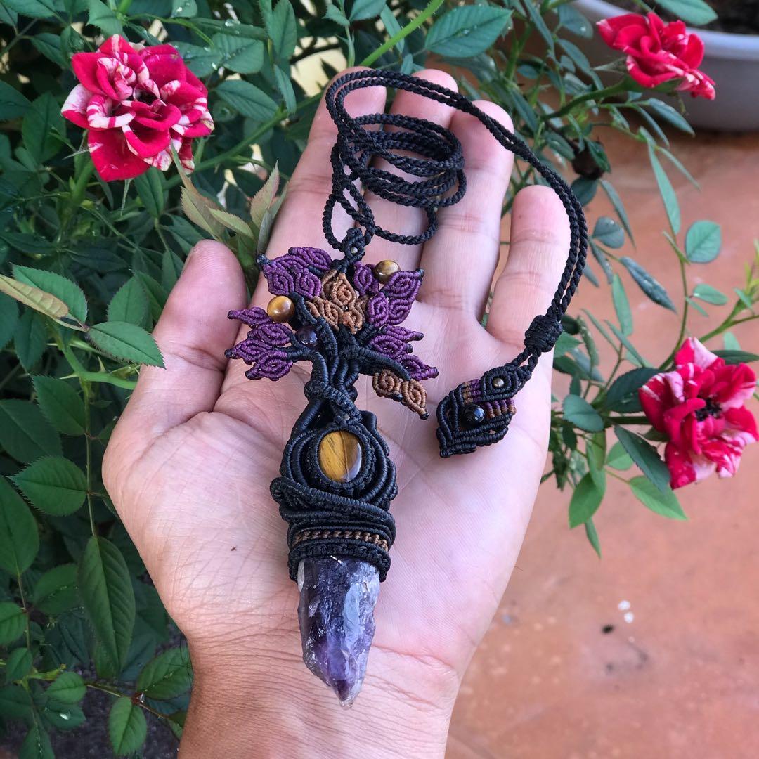 HANDMADE TREE OF LIFE MACRAME NECKLACE Hobbies Toys Stationery