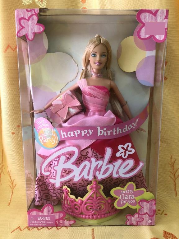 Happy Birthday Barbie Doll Pink Birthday Gift for Girls Beautiful Gown