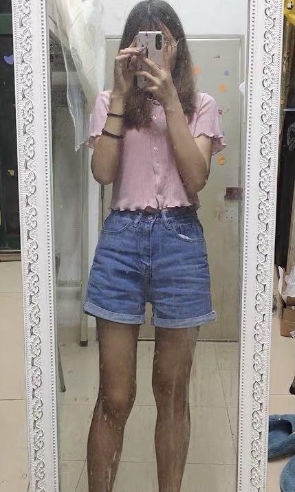 High waisted cuffed jean shorts new arrivals
