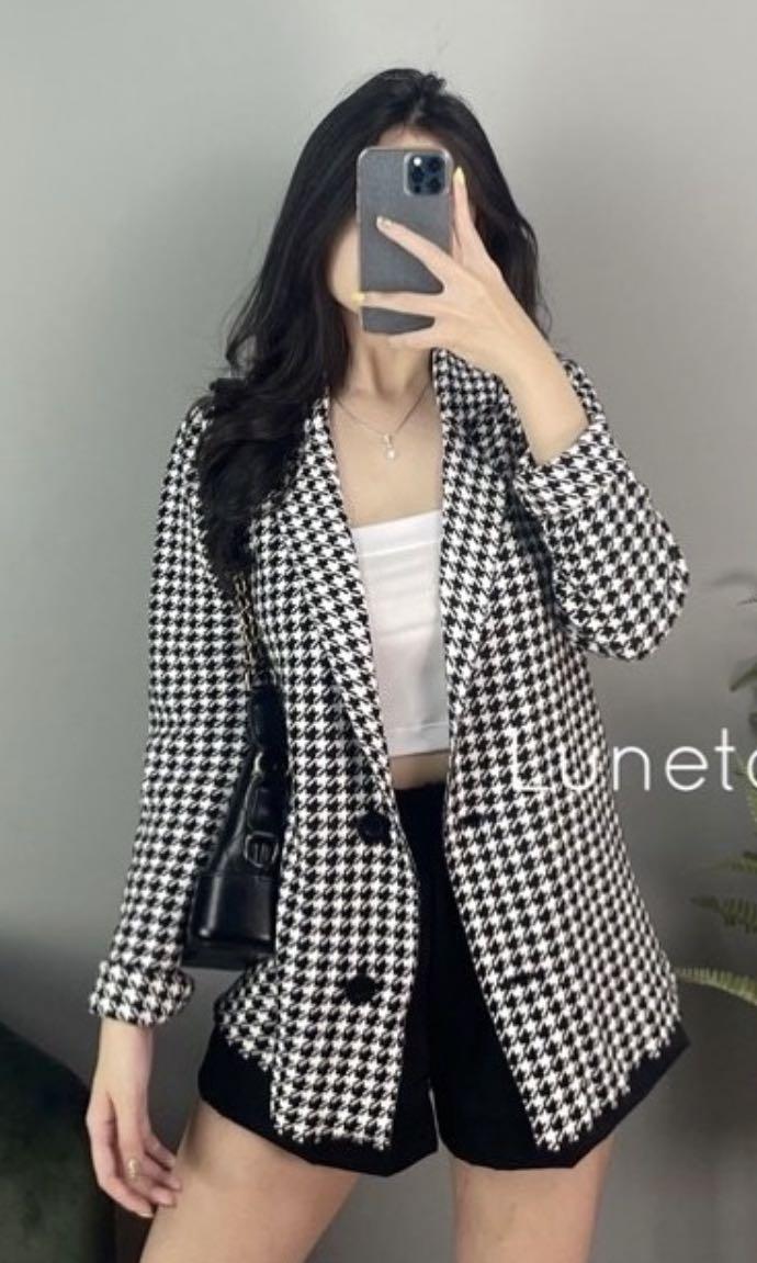Houndstooth blazer