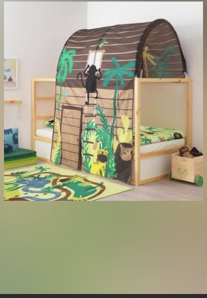 IKEA Kura bed with jungle canopy mattress, Babies Kids, Nursery & Kids Furniture, Other Kids Furniture on Carousell